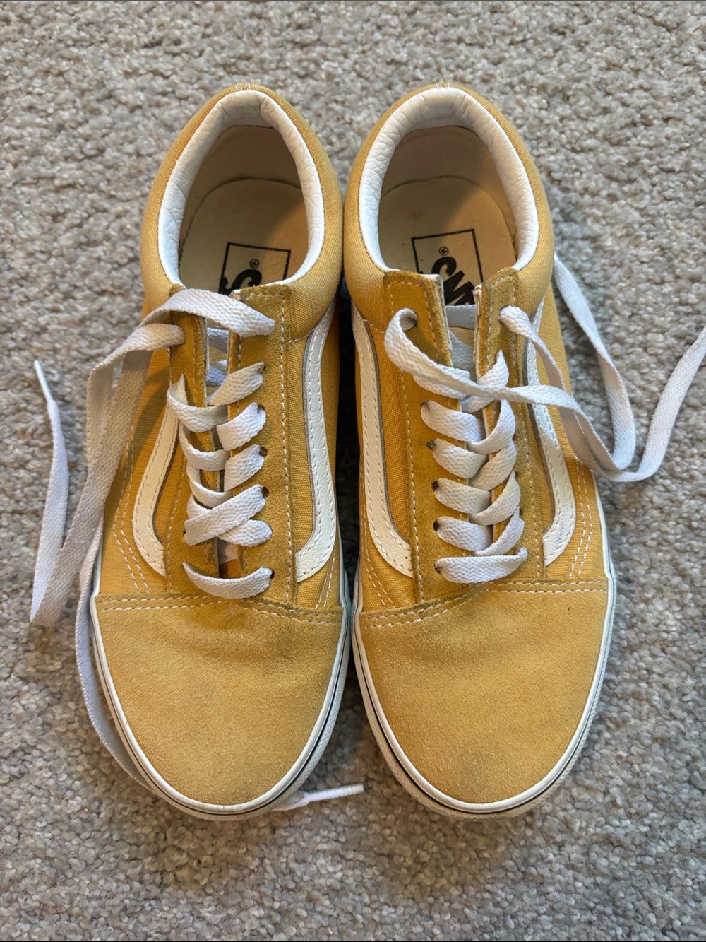Vans Yellow and White Old Skool Skate Shoes Mens 4.5 Women’s 6